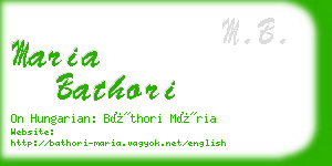 maria bathori business card